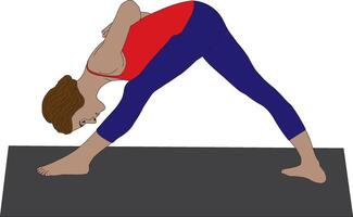 Intense Side Stretch Pose Pyramid Pose Parsvottanasana Yoga vector