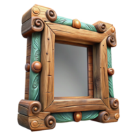 extraordinary vintage Carved Wooden Frame Rustic Finish Transparent Background high quality png