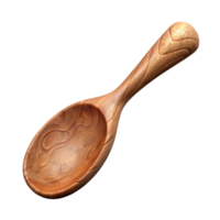 serene modern Carved Wooden Spoon Rustic Style Transparent Background original png