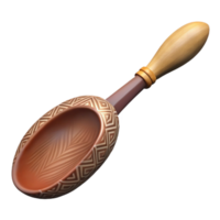 magnificent rustic Carved Wooden Spoon with Rustic Texture Cutout exclusive png