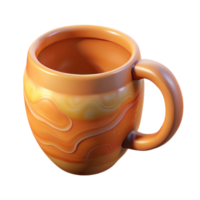 magnificent modern Ceramic Mug with Handle Warm Color Transparent Background high resolution png