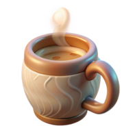 impressive abstract Ceramic Mug with Steam Top View Isolated png