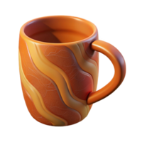 extraordinary contemporary Ceramic Mug with Handle Warm Color Transparent Background professional png