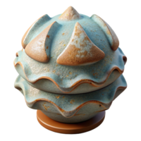 serene abstract Ceramic Sculpture with Textured Surface Transparent Background detailed png