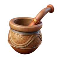 serene minimalist Ceremonial Pipe with Carved Details Isolated premium png