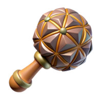 magnificent abstract Ceremonial Rattle with Geometric Design Isolated high resolution png