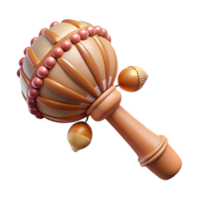 Ceremonial Rattle with Shell Decorations Isolated png