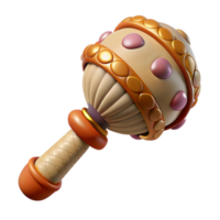 beautiful abstract Ceremonial Rattle with Shell Decorations Isolated professional png
