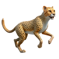 impressive abstract Cheetah Running Fast Side View Cutout Transparent Background detailed png