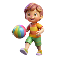 serene rustic Child Playing with Ball Colorful Isolated high resolution png