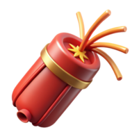 serene minimalist Chinese New Year Firecracker with Sparks Isolated genuine png