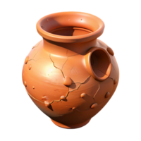 beautiful creative Chipped Terracotta Vase Fragment Isolated on Transparent Background high quality png