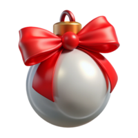 extraordinary artistic Christmas Ornament with Red Bow Transparent high resolution png