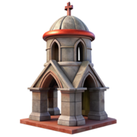 vibrant modern Church Bell Tower Gothic Architecture Isolated Element high resolution png