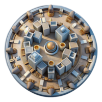 extraordinary rustic Circular City Plan Top View Transparent Background high resolution png