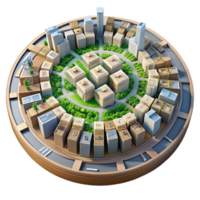 impressive abstract Circular City Plan Top View Transparent Background original png