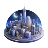 wonderful rustic Cityscape Panorama Night View Isolated high resolution png