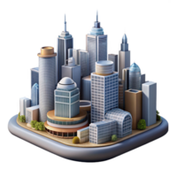 serene abstract Cityscape with Modern Architecture Isolated Element high quality png