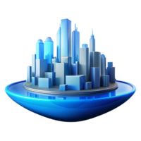 wonderful abstract City Skyline Reflection in Water Isolated exclusive png