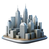 impressive rustic City Skyline with Skyscrapers Isolated Element high quality png