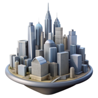 wonderful classic City Skyline with Skyscrapers Isolated Element high quality png