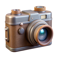 beautiful artistic Classic Film Camera with Lens Front View Transparent Background professional png