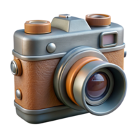 wonderful contemporary Classic Film Camera with Lens Front View Transparent Background detailed png