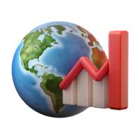 beautiful traditional Climate Change Graph Upward Trend Red Transparent Background high resolution png