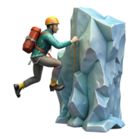 elegant abstract Climber Scaling Ice Cliff Isolated Element png