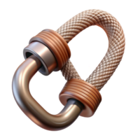 dramatic traditional Close Up of Carabiner on Rope Isolated on Transparent Background high quality png