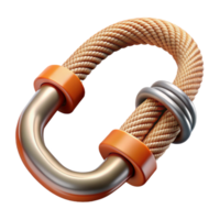 serene rustic Close Up of Carabiner on Rope Isolated on Transparent Background genuine png