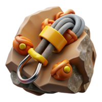 serene rustic Close Up of Climbing Rope and Carabiner Transparent original png