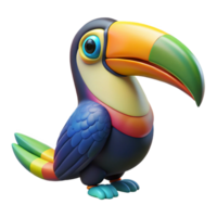 wonderful minimalist Colorful Toucan Perched Isolated on Transparent Background original png