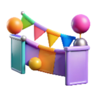 elegant creative Colorful Virtual Event Banners and Flags Transparent Background premium png