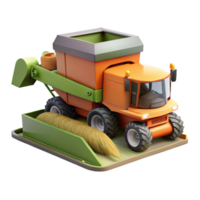 dramatic artistic Combine Harvester Unloading Grain Side View Cutout high quality png
