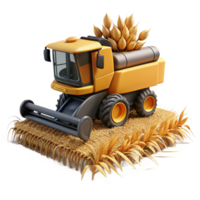 stunning modern Combine Harvester Harvesting Wheat Side View Cutout high resolution png