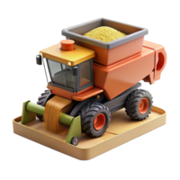 dramatic creative Combine Harvester Unloading Grain Side View Cutout high resolution png