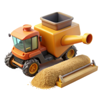 elegant vintage Combine Harvester Unloading Grain Side View Cutout high resolution png
