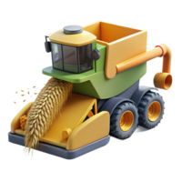 elegant abstract Combine Harvester Unloading Grain Side View Cutout original png