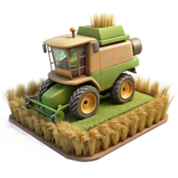 magnificent rustic Combine Harvester in Field Side View Isolated high resolution png