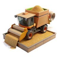 stunning traditional Combine Harvester Unloading Grain Side View Cutout original png