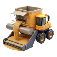 magnificent vintage Combine Harvester Unloading Grain Side View Cutout genuine png