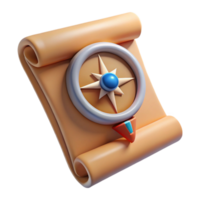 wonderful abstract Compass and Map Scroll Cutout on Transparent Background high resolution png