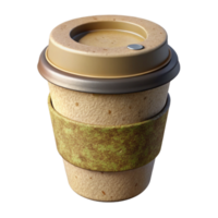 stunning vintage Compostable Coffee Cup with Lid Isolated on Transparent Background professional png
