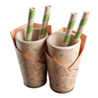 serene abstract Compostable Straws with Paper Wrapping Transparent high resolution png
