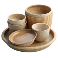 vibrant traditional Compostable Plates and Bowls Set Transparent Background png