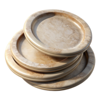 extraordinary artistic Compostable Plates Stacked Side View Transparent Background high resolution png