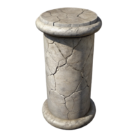 elegant rustic Concrete Pillar with Cracks Isolated high resolution png
