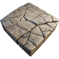 beautiful classic Concrete Pavement Texture Cracked Surface Transparent Background high resolution png