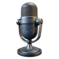 impressive classic Condenser Microphone Front View Black Finish Transparent Background premium png
